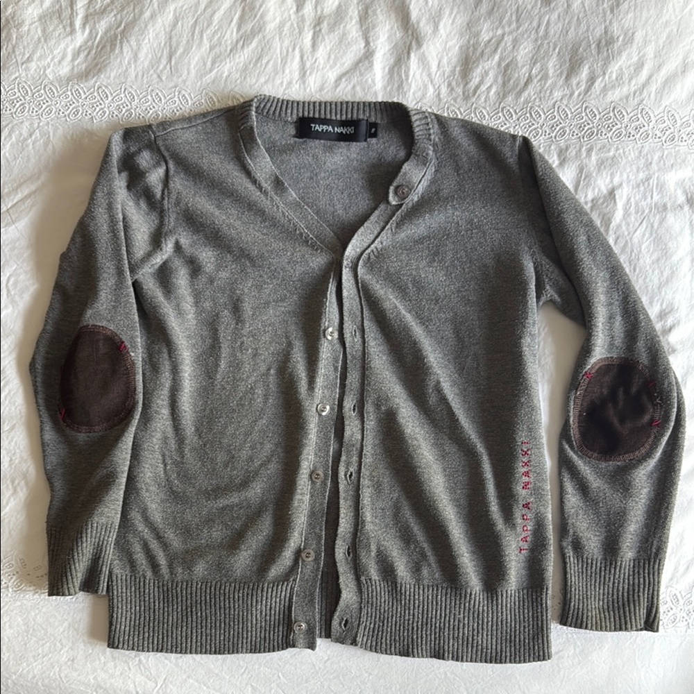 Gray cardigan sweater
